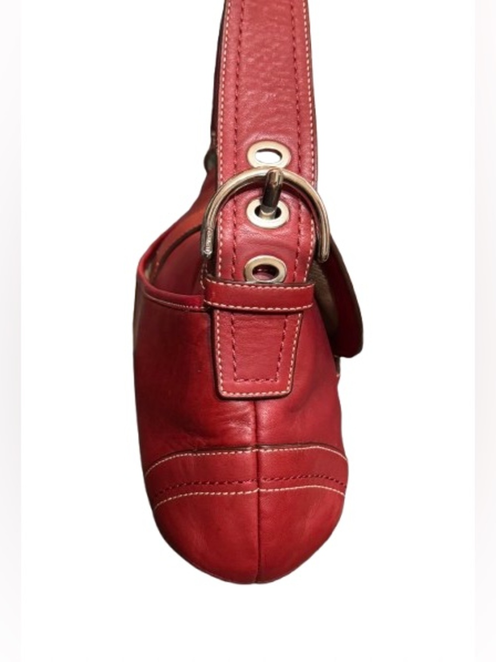 Coach F10910 Y2K Medium Soho Flap Shoulder Bag (Red) - EUC - Picture 6 of 11